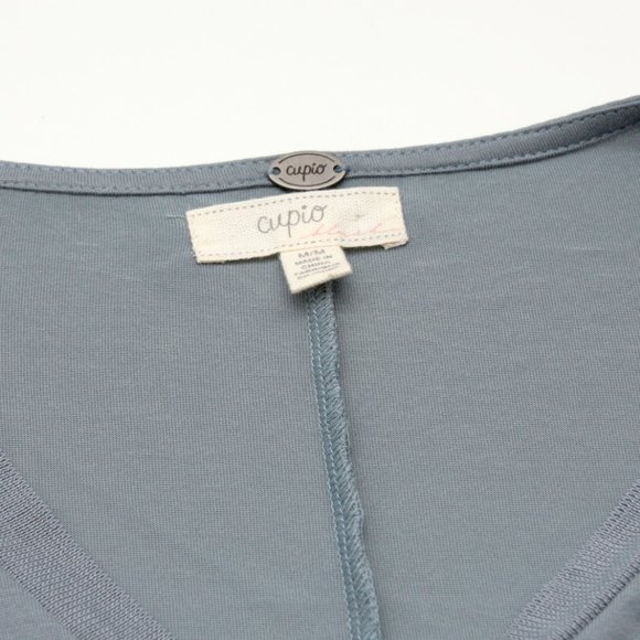 Cupio Women's Sleeveless V Neck Blouse Medium Bluish Gray Modal Polyester Blend - Picture 4 of 5